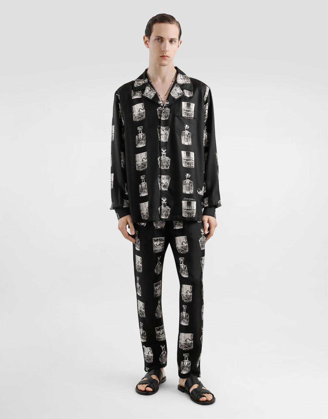 Dolce&Gabbana Silk shirt with liquor print