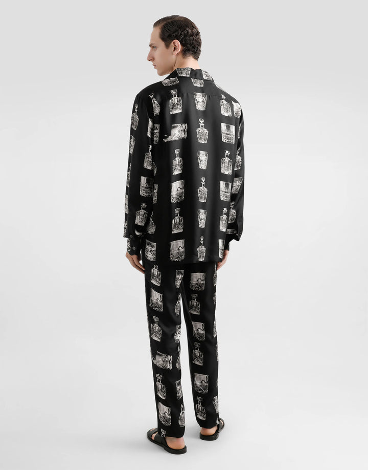 Dolce&Gabbana Silk shirt with liquor print