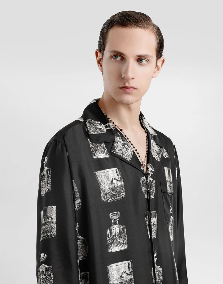 Dolce&Gabbana Silk shirt with liquor print
