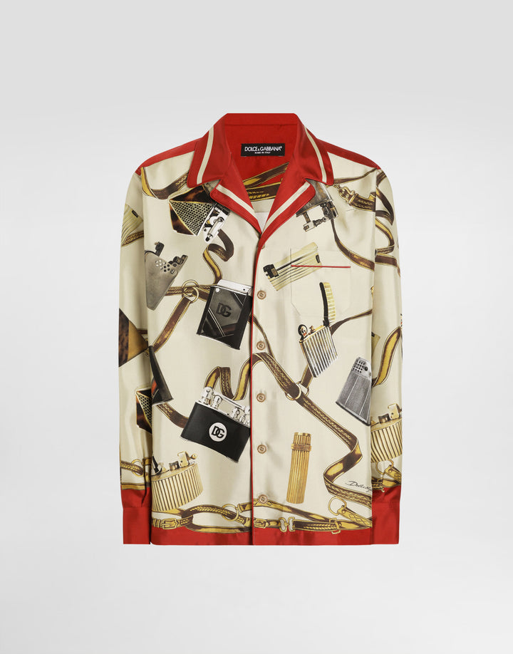 Dolce&Gabbana Silk shirt with lighter print