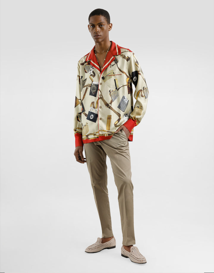 Dolce&Gabbana Silk shirt with lighter print