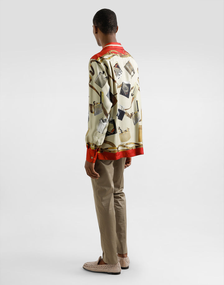 Dolce&Gabbana Silk shirt with lighter print