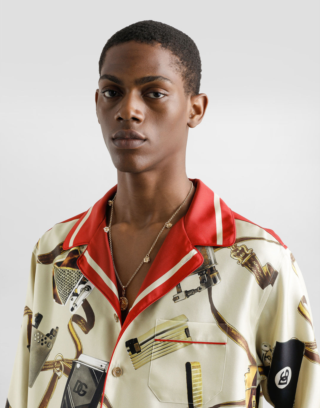 Dolce&Gabbana Silk shirt with lighter print