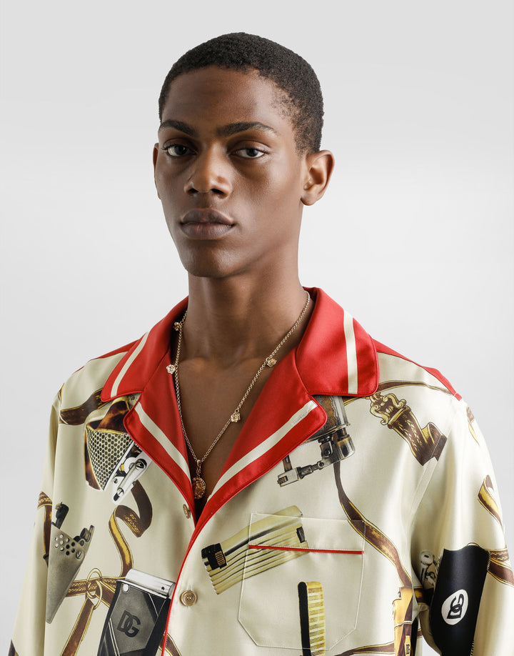 Dolce&Gabbana Silk shirt with lighter print