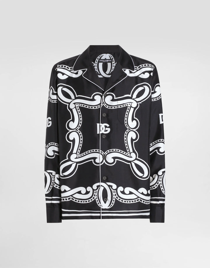Dolce&Gabbana Silk vanity shirt with bandanna print