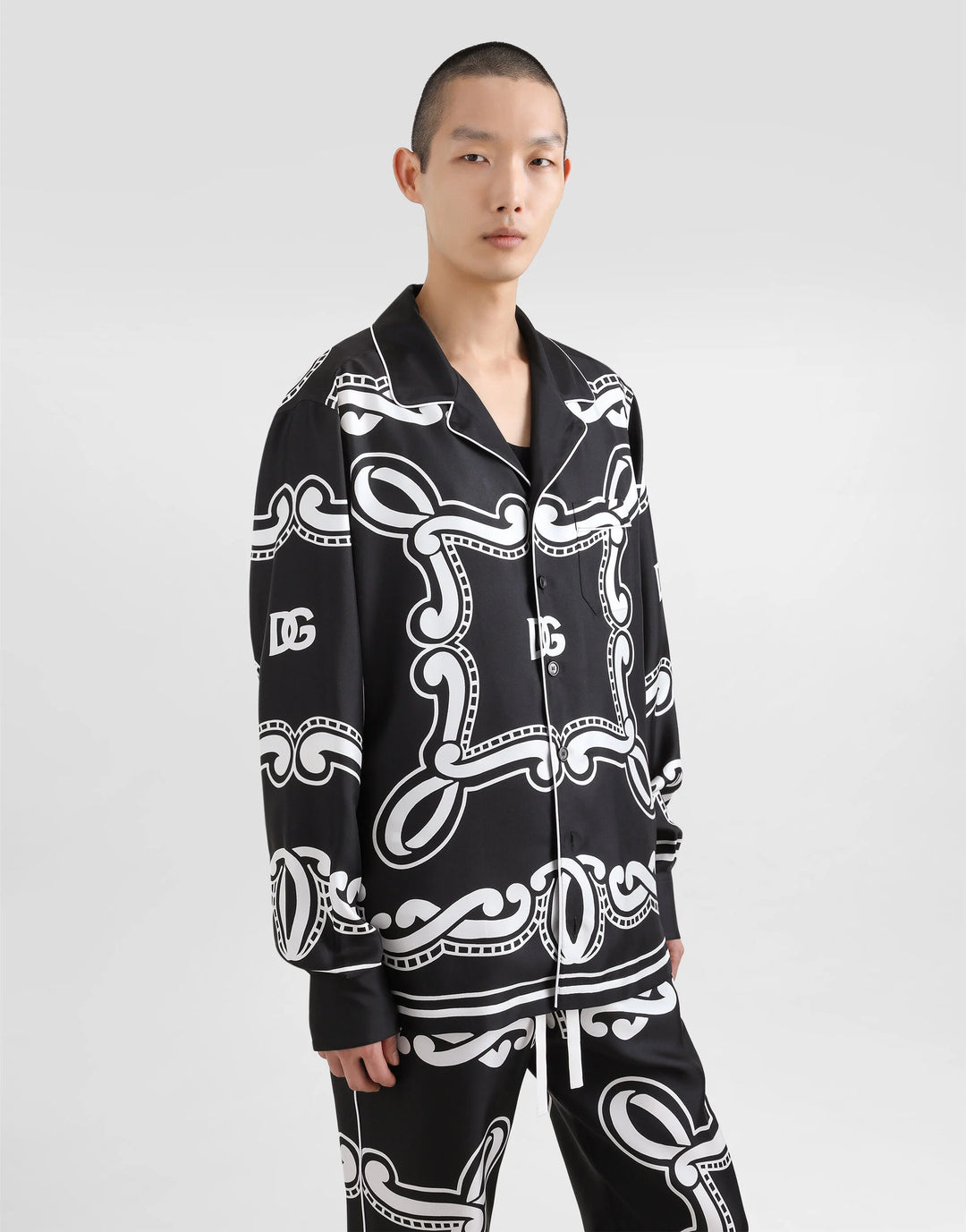 Dolce&Gabbana Silk vanity shirt with bandanna print