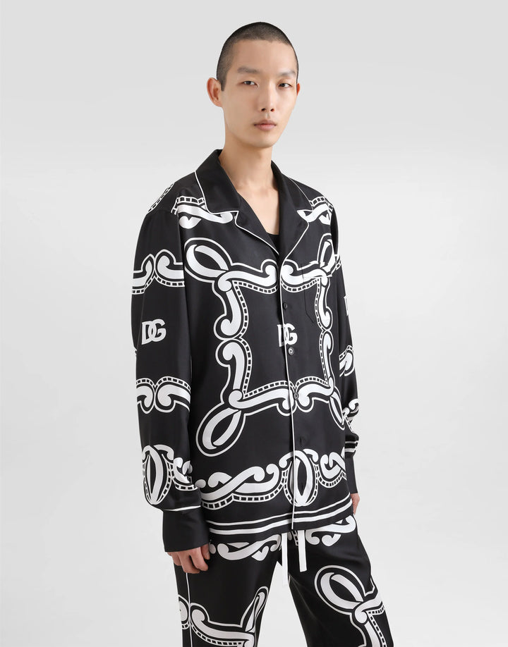 Dolce&Gabbana Silk vanity shirt with bandanna print