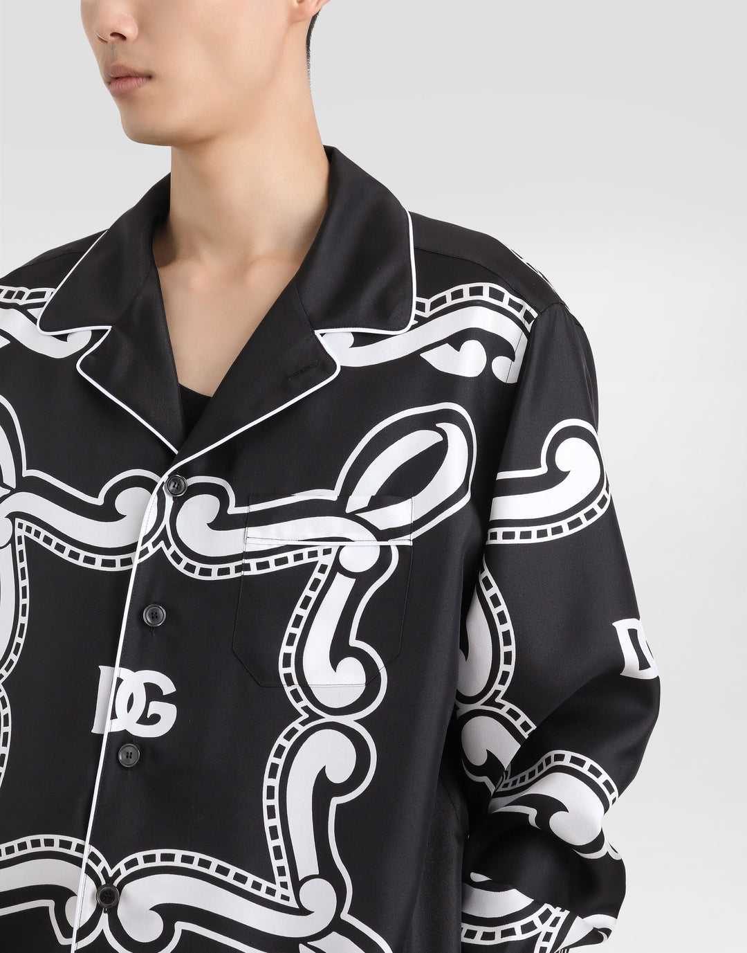 Dolce&Gabbana Silk vanity shirt with bandanna print