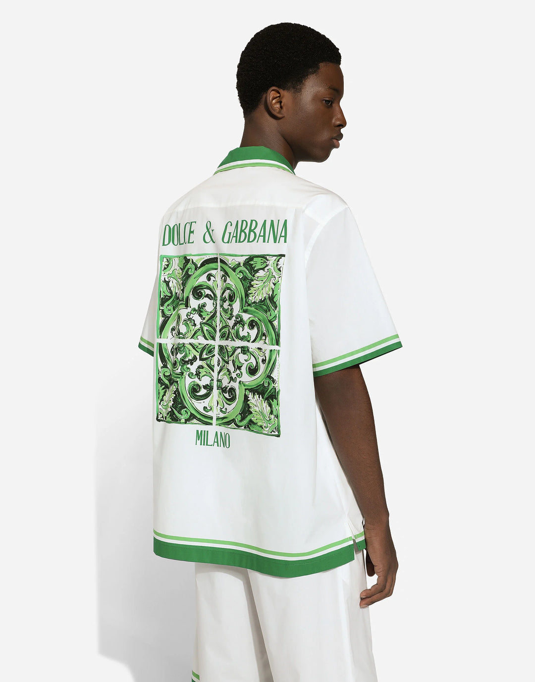 Dolce&Gabbana Poplin Hawaiian shirt with majolica print