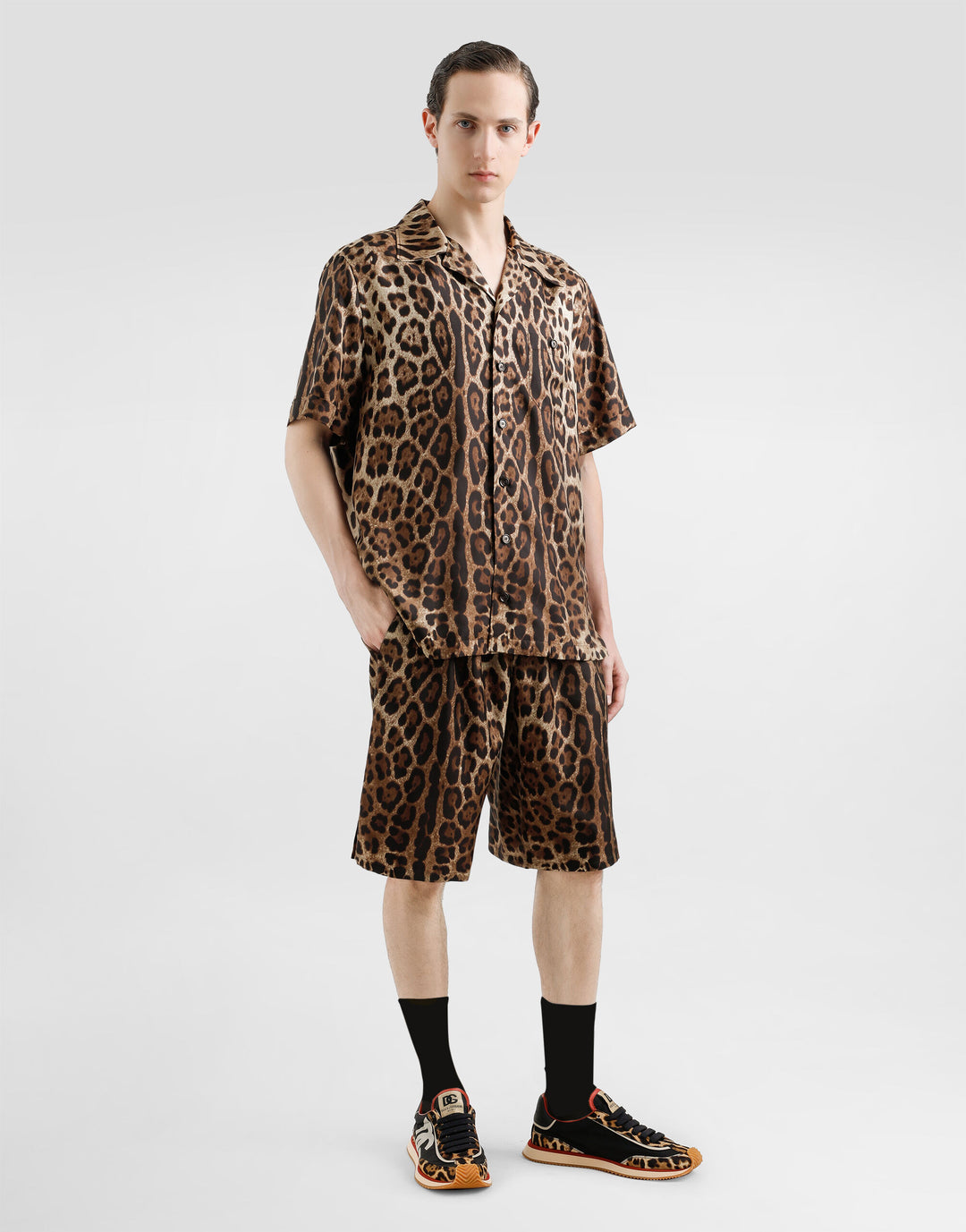 Dolce&Gabbana Silk shirt with leopard print