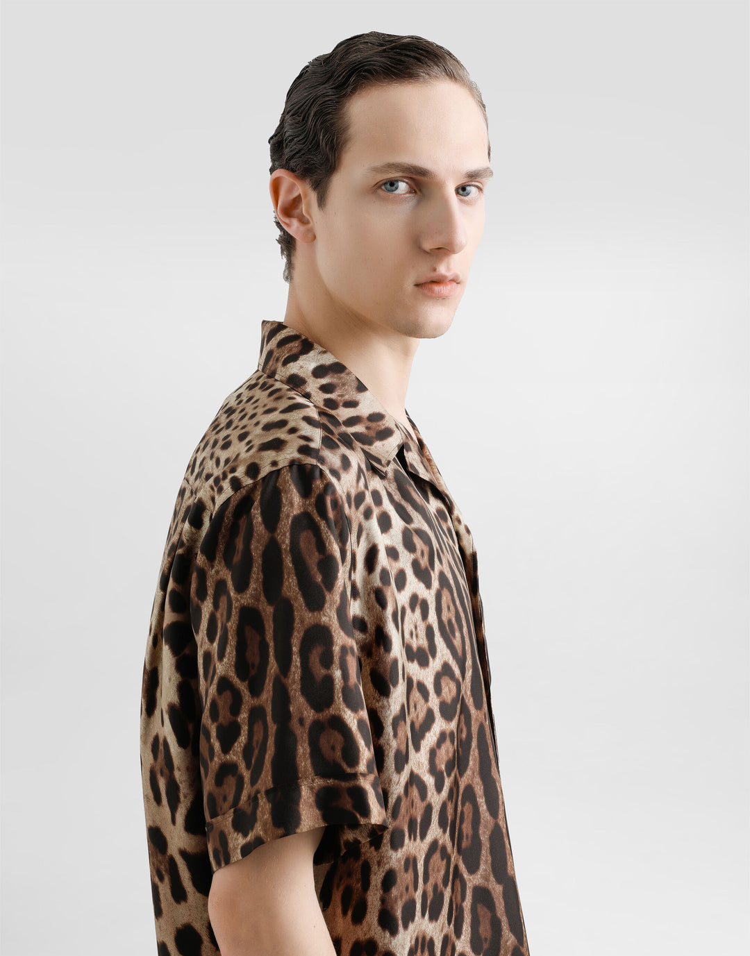 Dolce&Gabbana Silk shirt with leopard print