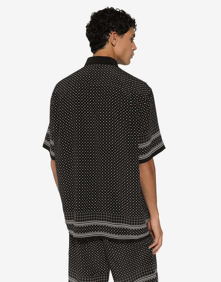 Dolce&Gabbana Tie-print silk Hawaiian shirt