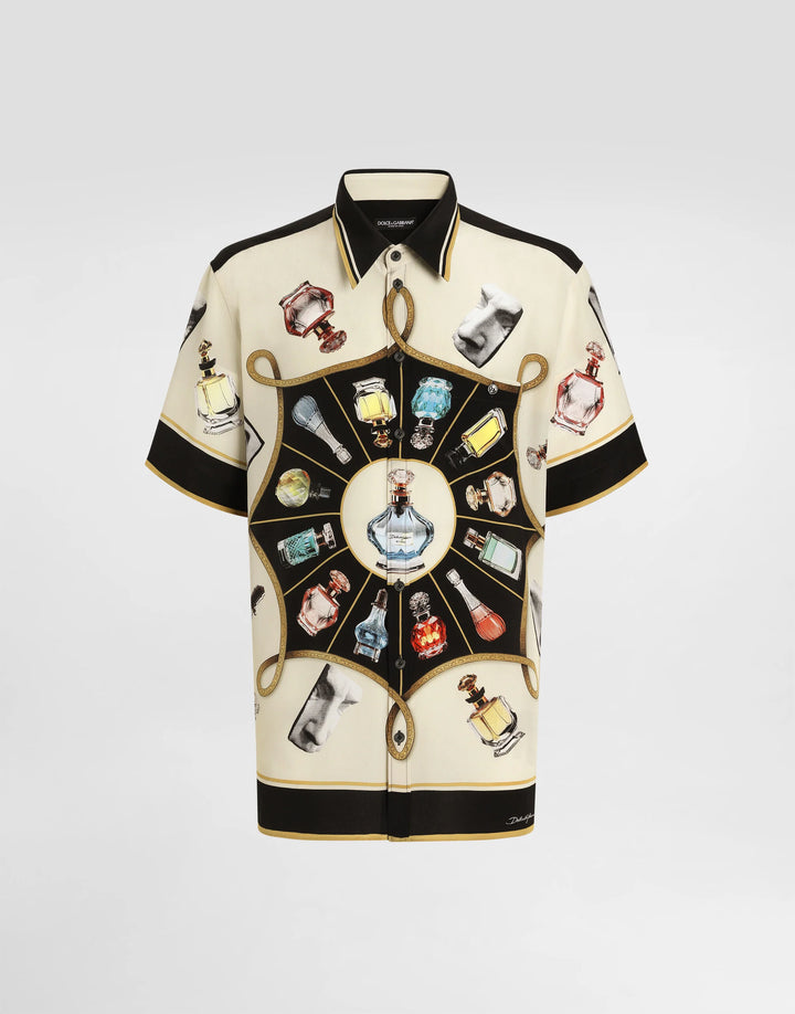 Dolce&Gabbana Silk shirt with perfume print