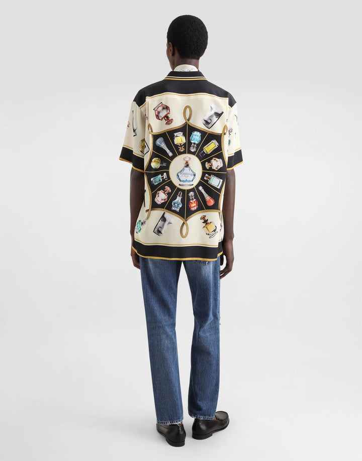 Dolce&Gabbana Silk shirt with perfume print