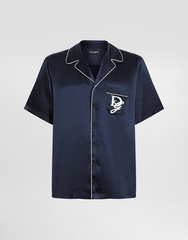 Dolce&Gabbana Silk satin shirt with logo