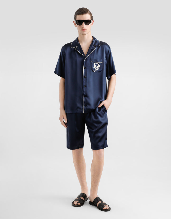 Dolce&Gabbana Silk satin shirt with logo