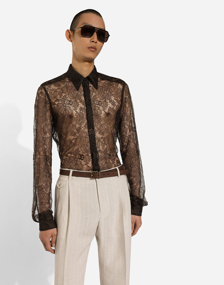 Dolce&Gabbana Chantilly lace Martini-fit shirt