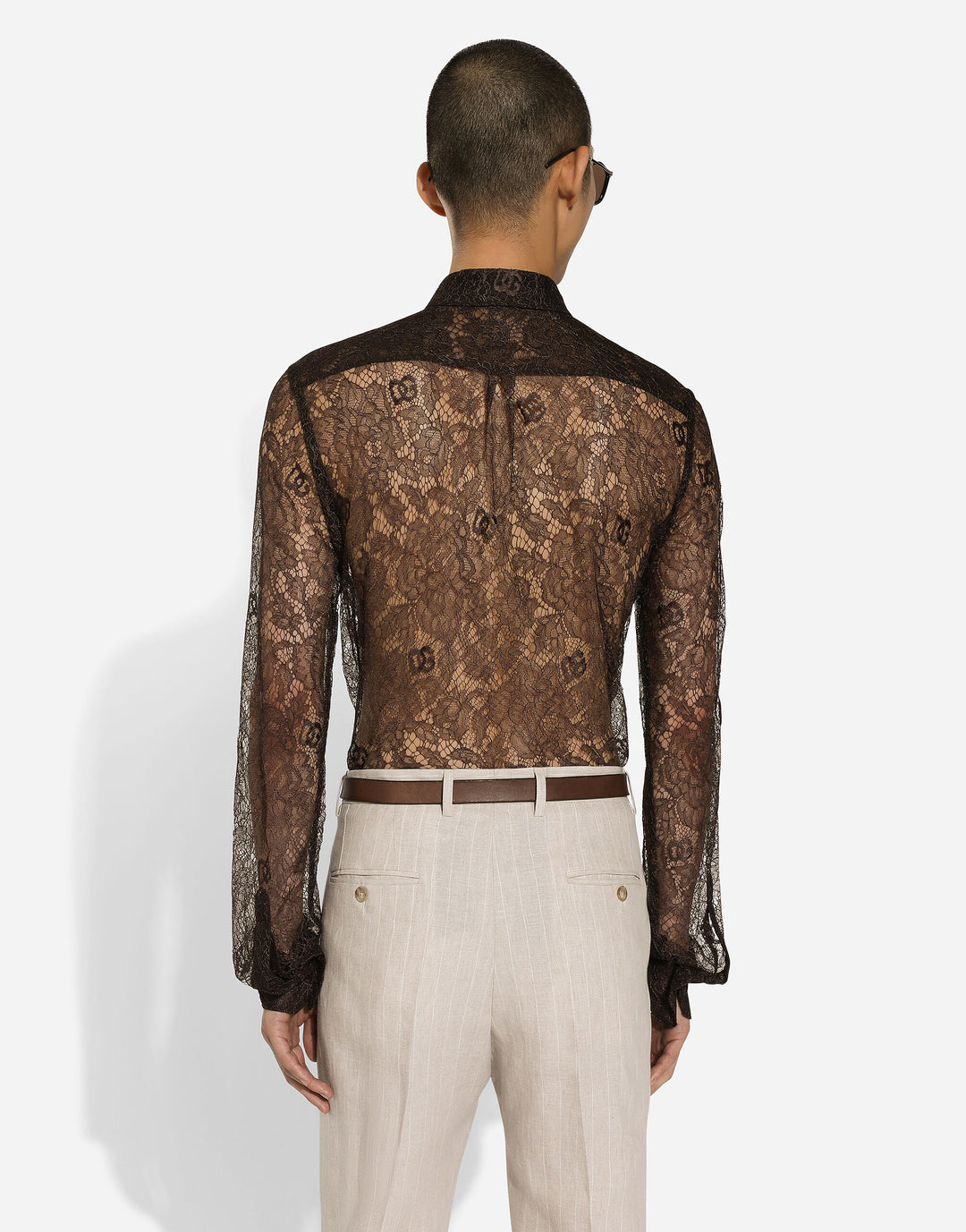 Dolce&Gabbana Chantilly lace Martini-fit shirt