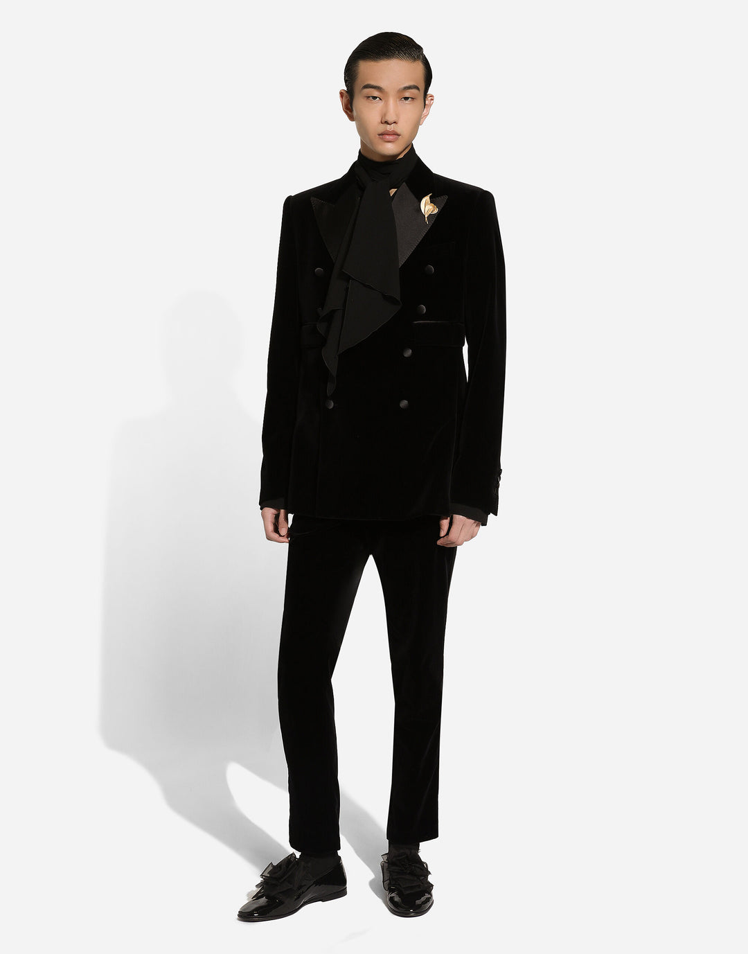 Dolce&Gabbana Oversize silk shirt with pussy-bow