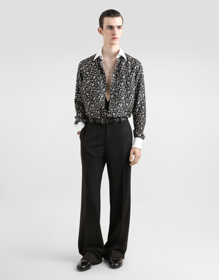 Dolce&Gabbana Silk shirt with tie print