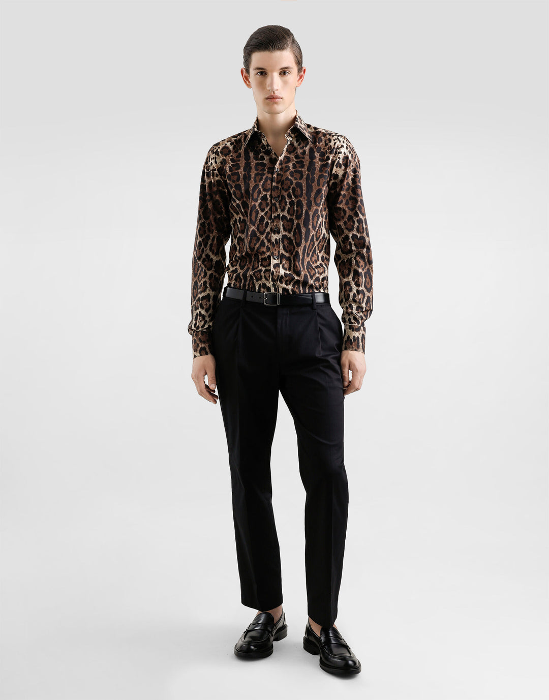 Dolce&Gabbana Cotton shirt with leopard print