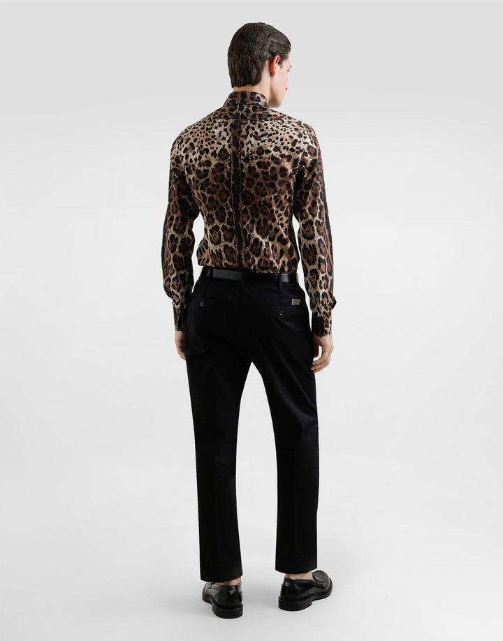 Dolce&Gabbana Cotton shirt with leopard print