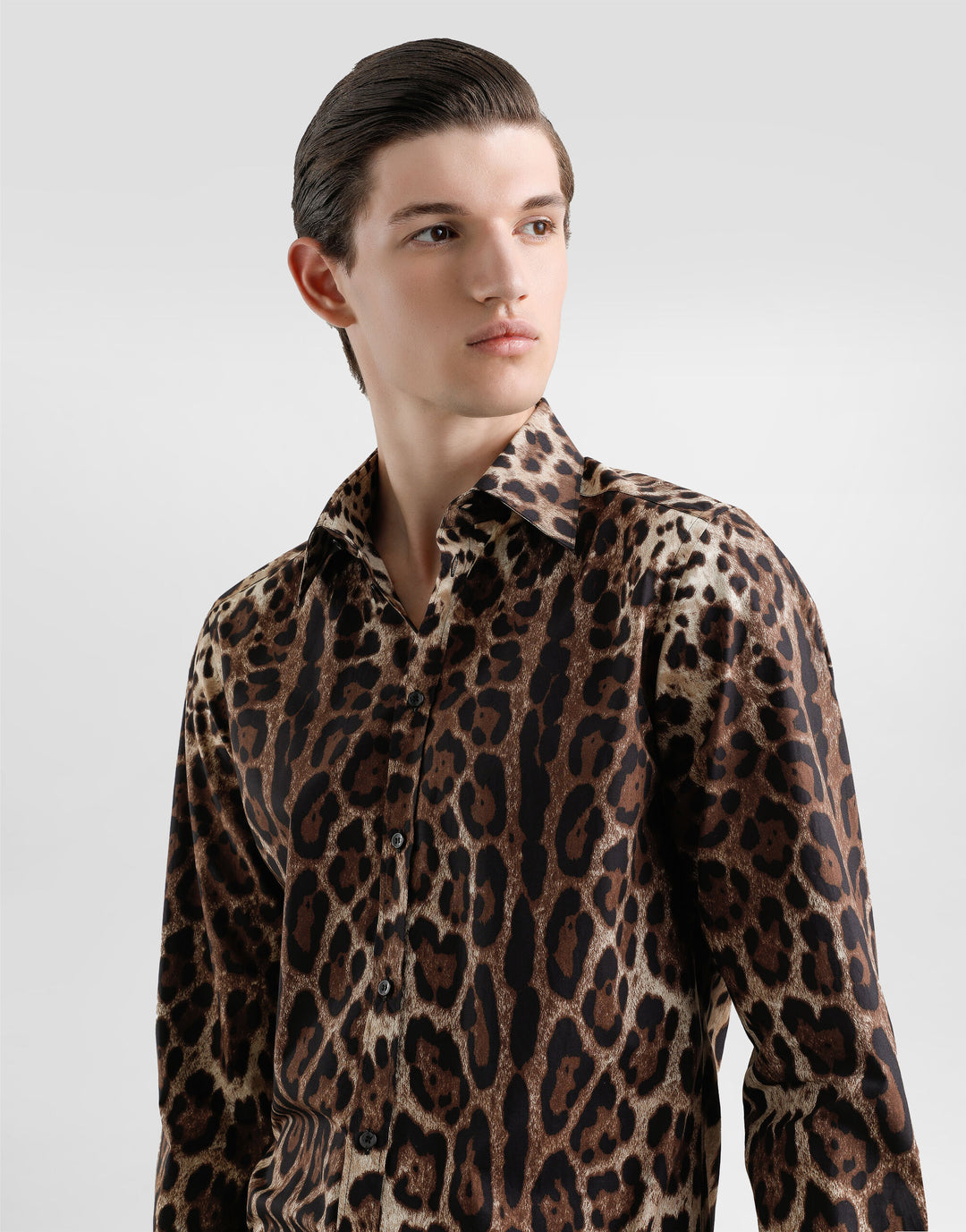 Dolce&Gabbana Cotton shirt with leopard print
