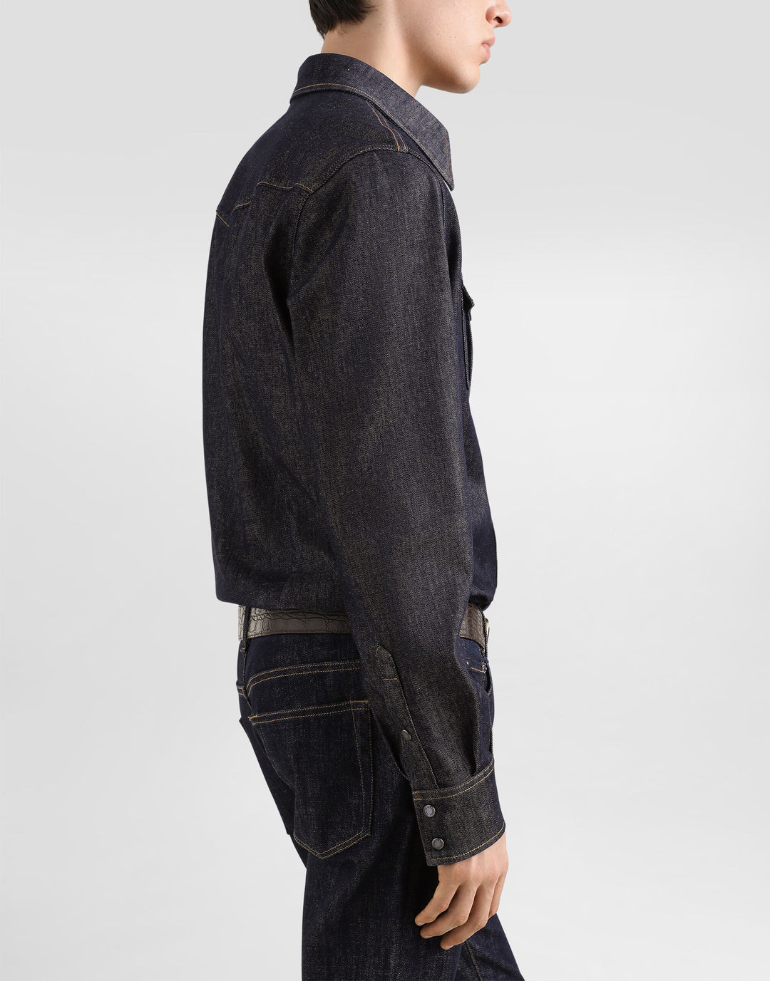 Dolce&Gabbana Denim shirt with heraldic emblem