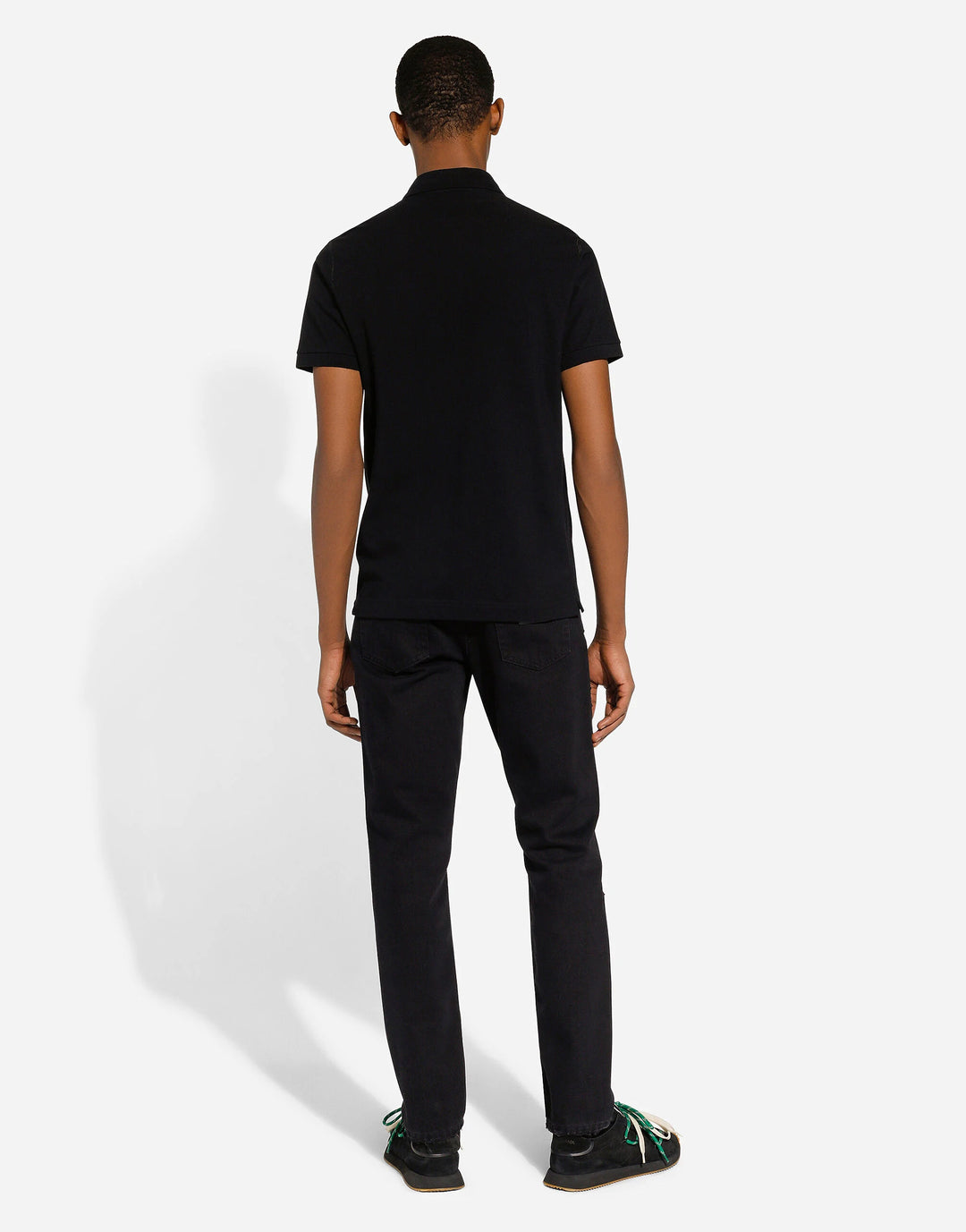 Dolce&Gabbana Cotton polo-shirt with DG logo embroidery