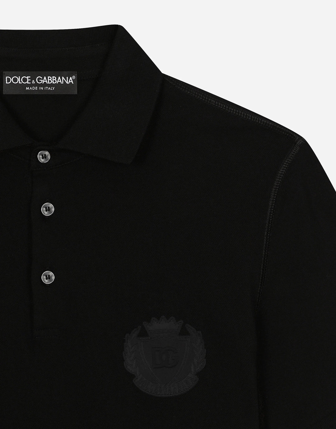 Dolce&Gabbana Cotton polo-shirt with DG logo embroidery