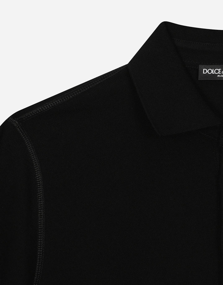 Dolce&Gabbana Cotton polo-shirt with DG logo embroidery