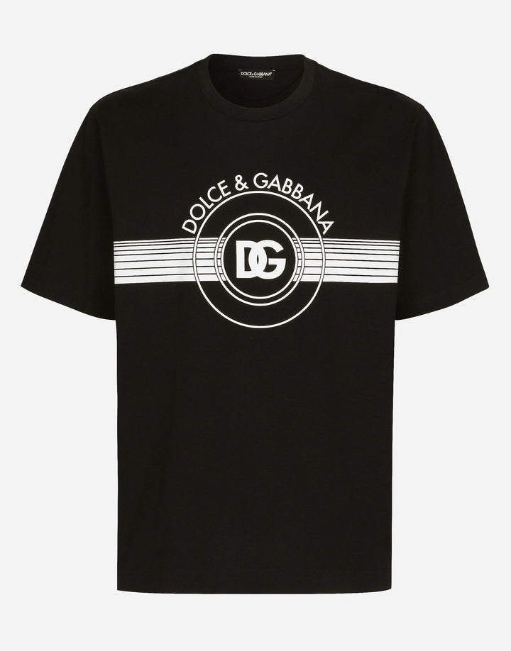 Dolce&Gabbana Cotton interlock T-shirt with DG logo print