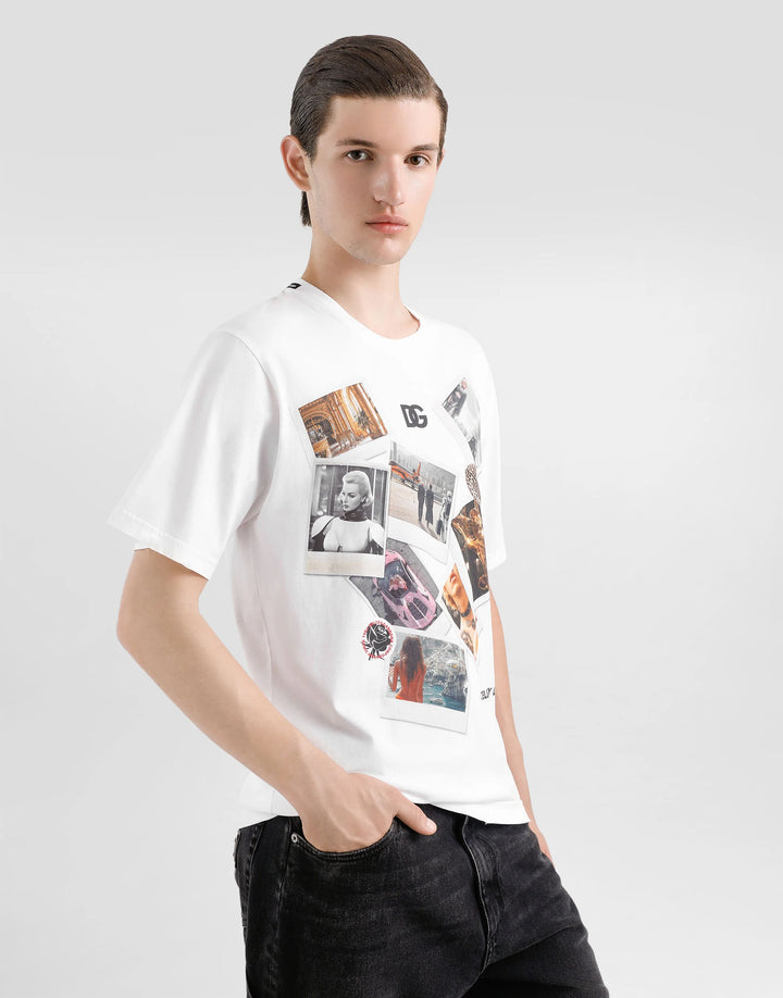 Dolce&Gabbana Cotton T-shirt with postcard print