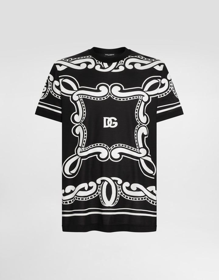 Dolce&Gabbana Silk T-shirt with bandanna print