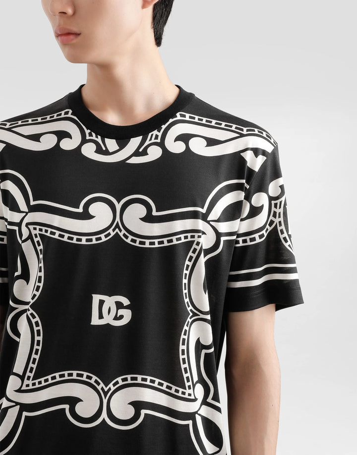 Dolce&Gabbana Silk T-shirt with bandanna print