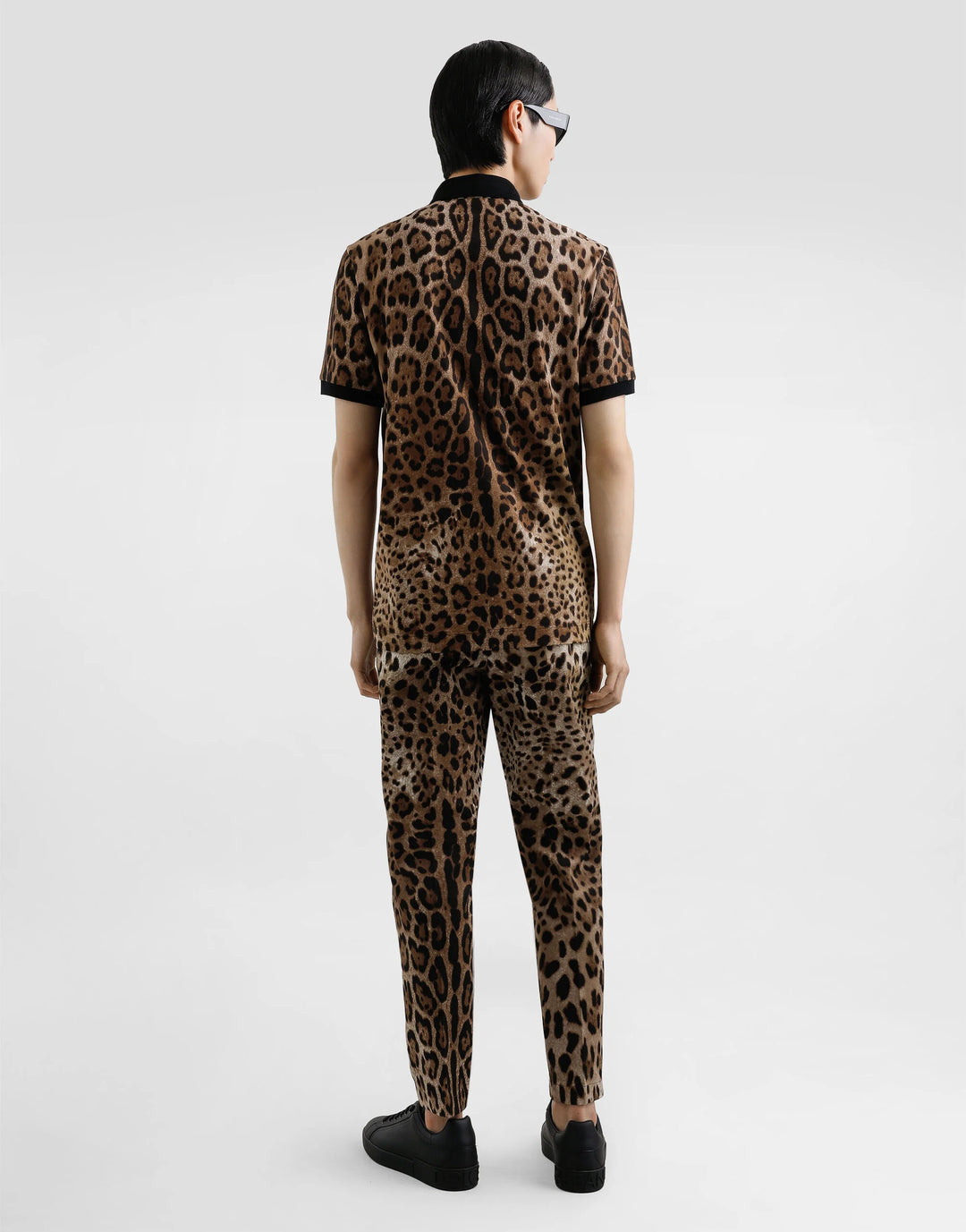 Dolce&Gabbana Cotton polo-shirt with leopard print