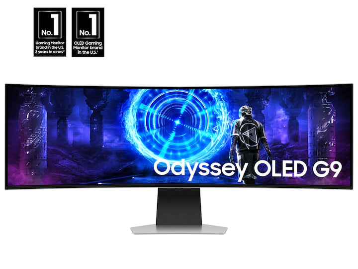 Samsung 49" Odyssey QD-OLED G9 (G95SD) Dual QHD 240Hz 0.03ms G-Sync Compatible Curved Gaming Monitor with Glare Free and Smart Features