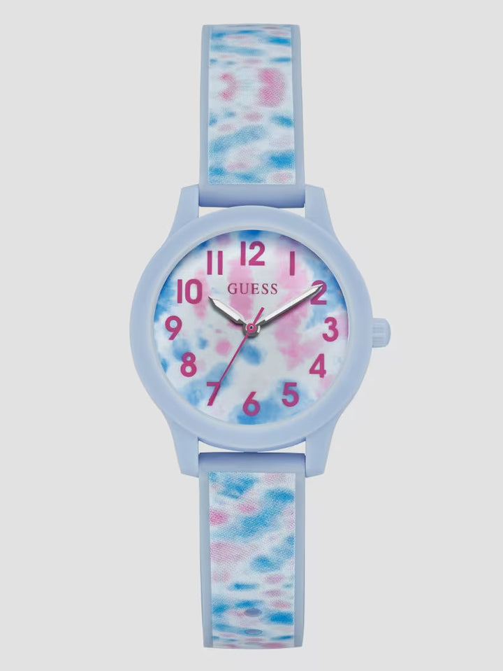 Guess Kids' Blue Tie-Dye Analog Watch