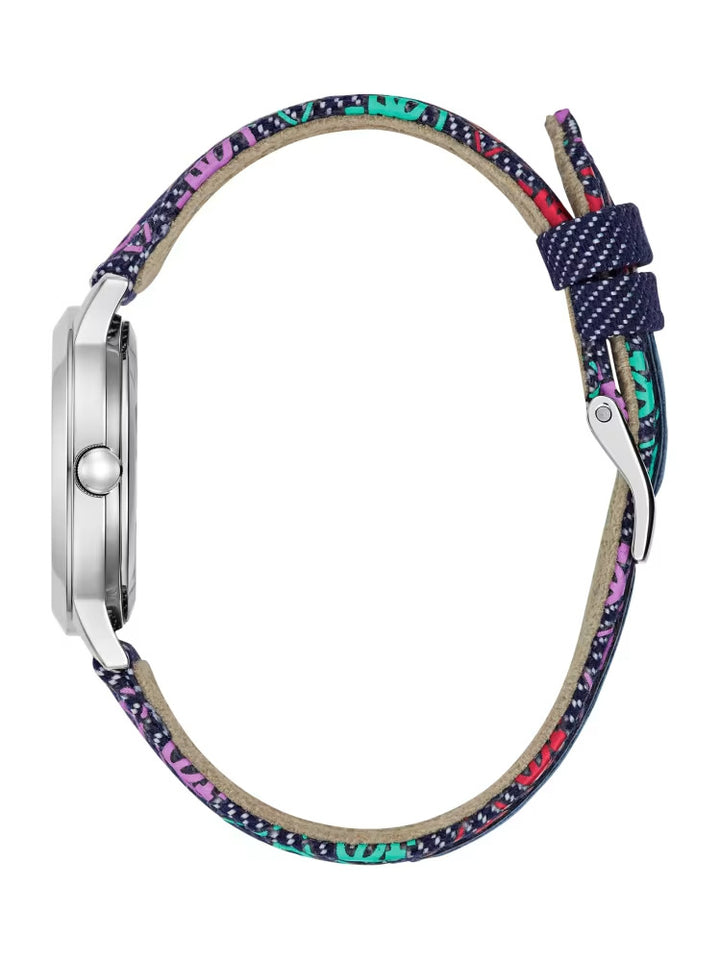 Guess Kids' Silver Quattro G Denim Analog Watch