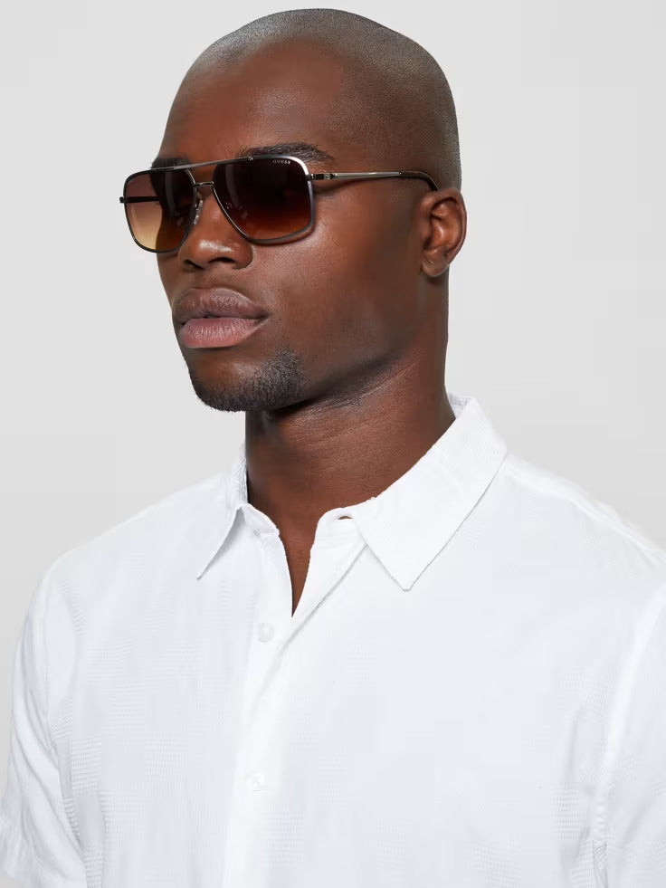 Guess Aviator Metal Sunglasses