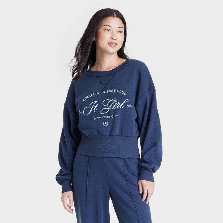 Women's It Girl Graphic Sweatshirt - Blue