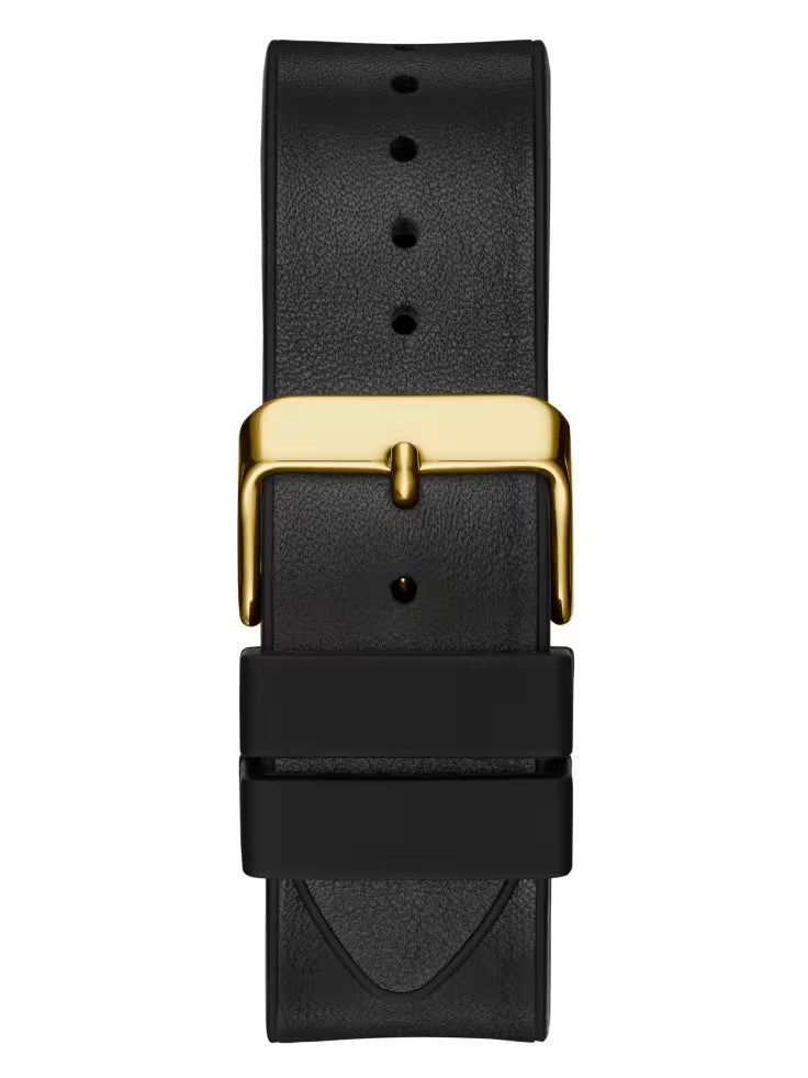Guess Black And Gold-Tone Square Multifunction Watch