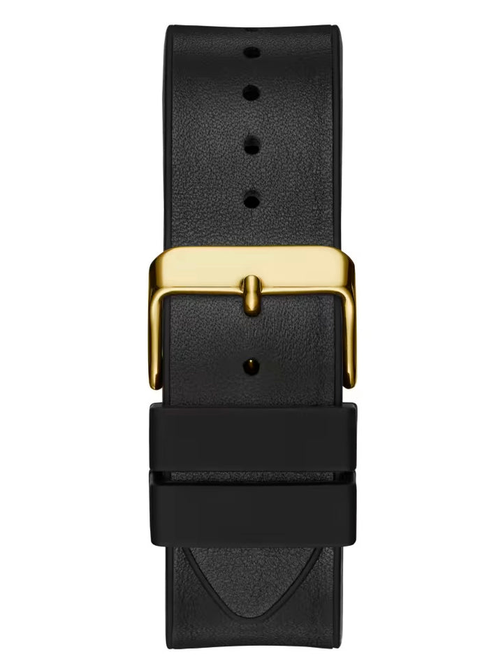 Guess Black And Gold-Tone Square Multifunction Watch