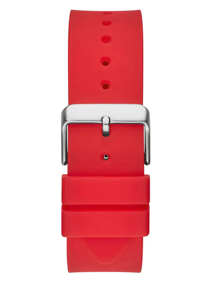 Guess Red Plastic and Silicone Multifunction Watch