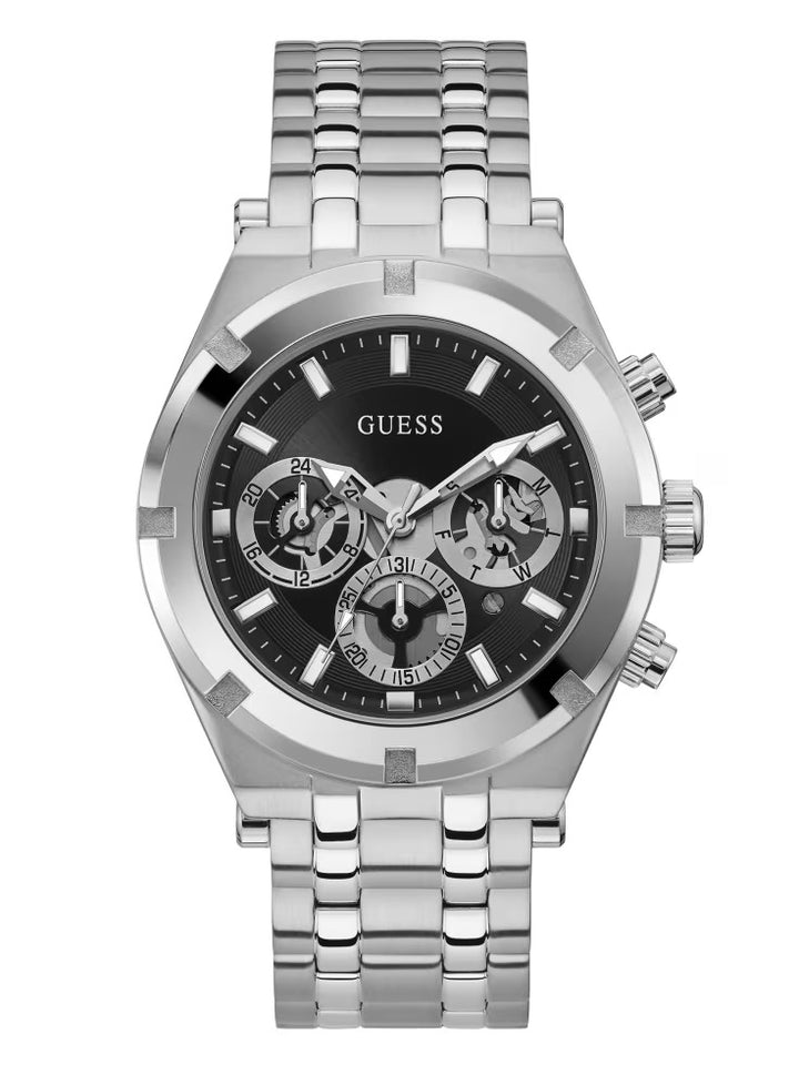 Guess Transparent And Silver-Tone Multifunction Watch