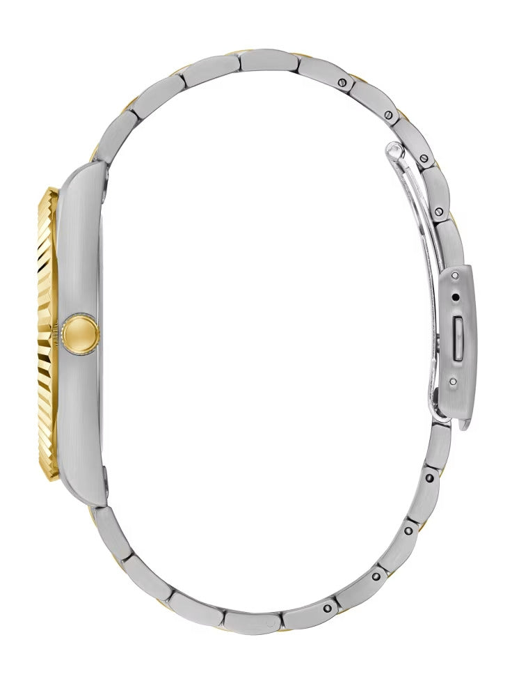 Guess Two-Tone and Green Analog Watch