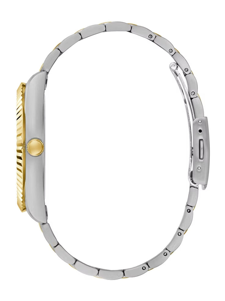 Guess Two-Tone and Green Analog Watch