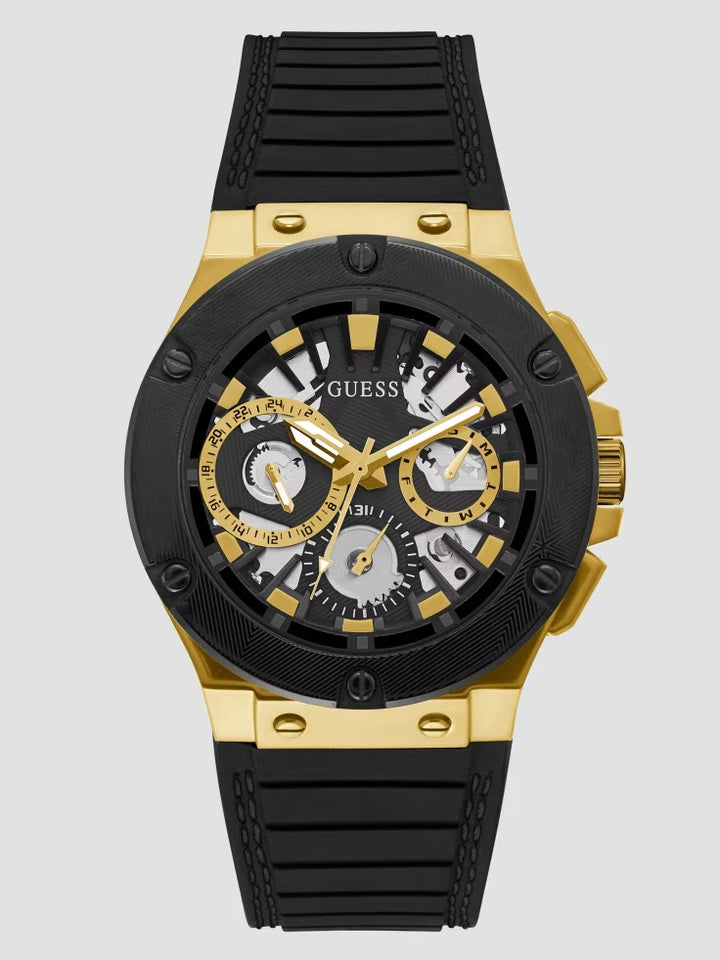 Guess Black Silicone Multifunction Watch
