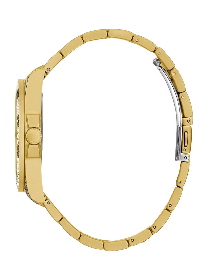 Guess Printed Gold-Tone Analog Watch