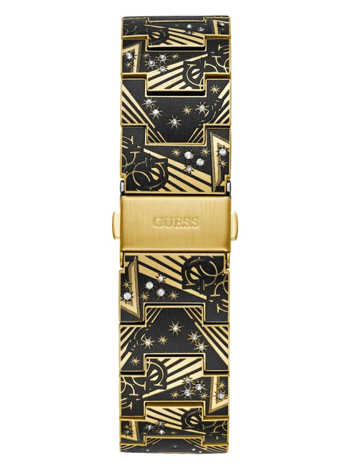 Guess Printed Gold-Tone Analog Watch